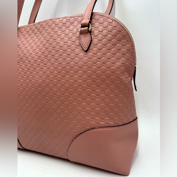Auth Gucci Soft Pink Micro Guccisima Leather Bree Dome Shoulder Bag Ex++ - Picture 6 of 15
